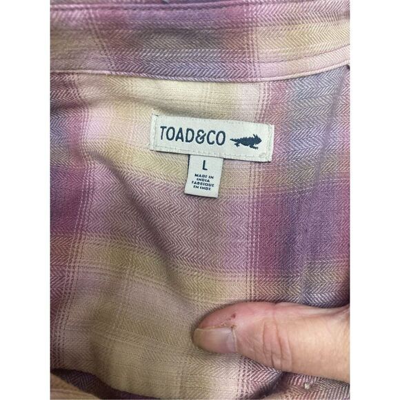 Toad&Co Women's Multicolor Plaid Button-Down Shacket Large - Picture 4 of 5